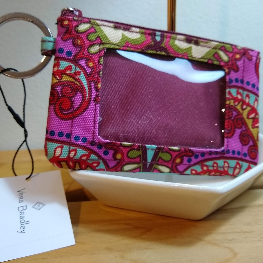 NWT Retired Vera Bradley Card Holder Keyring Att…